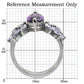 TK085 - High polished (no plating) Stainless Steel Ring with AAA Grade CZ  in Amethyst-1