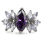 TK085 - High polished (no plating) Stainless Steel Ring with AAA Grade CZ  in Amethyst-2