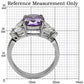 TK086 - High polished (no plating) Stainless Steel Ring with AAA Grade CZ  in Amethyst-1