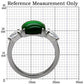 TK087 - High polished (no plating) Stainless Steel Ring with Synthetic Synthetic Glass in Emerald-1
