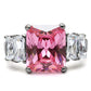 TK088 - High polished (no plating) Stainless Steel Ring with AAA Grade CZ  in Rose-1