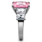 TK088 - High polished (no plating) Stainless Steel Ring with AAA Grade CZ  in Rose-4
