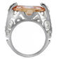 TK092 - High polished (no plating) Stainless Steel Ring with AAA Grade CZ  in Champagne-3