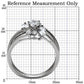 TK096 - High polished (no plating) Stainless Steel Ring with AAA Grade CZ  in Clear-1