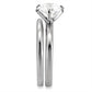TK097 - High polished (no plating) Stainless Steel Ring with AAA Grade CZ  in Clear-4