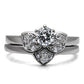 TK099 - High polished (no plating) Stainless Steel Ring with AAA Grade CZ  in Clear-2
