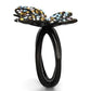 TK1004 - IP Black(Ion Plating) Stainless Steel Ring with Top Grade Crystal  in Multi Color-3