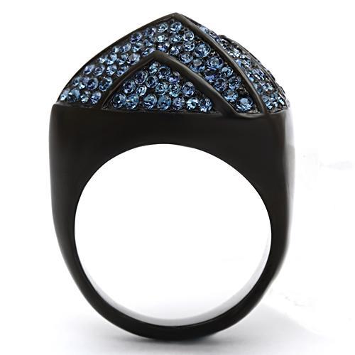 TK1005 - IP Black(Ion Plating) Stainless Steel Ring with Top Grade Crystal  in Montana-2