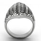 TK1009 - High polished (no plating) Stainless Steel Ring with Top Grade Crystal  in Clear-2