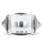 TK100 - High polished (no plating) Stainless Steel Ring with AAA Grade CZ  in Clear-2