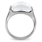 TK100 - High polished (no plating) Stainless Steel Ring with AAA Grade CZ  in Clear-3