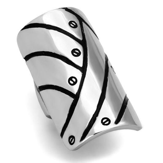 TK1010 - High polished (no plating) Stainless Steel Ring with No Stone-0