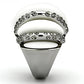 TK1011 - High polished (no plating) Stainless Steel Ring with Top Grade Crystal  in Black Diamond-3