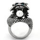 TK1014 - High polished (no plating) Stainless Steel Ring with Synthetic Pearl in White-2