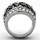 TK1015 - High polished (no plating) Stainless Steel Ring with Top Grade Crystal  in Clear-2