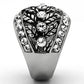 TK1015 - High polished (no plating) Stainless Steel Ring with Top Grade Crystal  in Clear-3