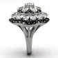 TK1016 - High polished (no plating) Stainless Steel Ring with AAA Grade CZ  in Clear-3