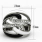 TK1018 - High polished (no plating) Stainless Steel Ring with Top Grade Crystal  in Clear-1