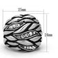 TK1020 - High polished (no plating) Stainless Steel Ring with Top Grade Crystal  in Clear-1