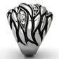 TK1020 - High polished (no plating) Stainless Steel Ring with Top Grade Crystal  in Clear-3