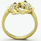 TK1023 - IP Gold(Ion Plating) Stainless Steel Ring with Top Grade Crystal  in Multi Color-2