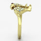 TK1023 - IP Gold(Ion Plating) Stainless Steel Ring with Top Grade Crystal  in Multi Color-3
