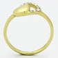 TK1024 - IP Gold(Ion Plating) Stainless Steel Ring with Top Grade Crystal  in Clear-2