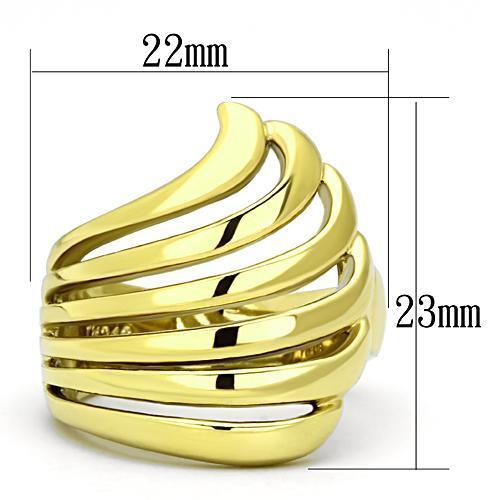 TK1028 - IP Gold(Ion Plating) Stainless Steel Ring with No Stone-1