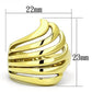 TK1028 - IP Gold(Ion Plating) Stainless Steel Ring with No Stone-1