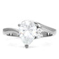 TK102 - High polished (no plating) Stainless Steel Ring with AAA Grade CZ  in Clear-2
