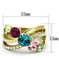 TK1031 - IP Gold(Ion Plating) Stainless Steel Ring with Top Grade Crystal  in Multi Color-1