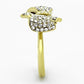 TK1032 - IP Gold(Ion Plating) Stainless Steel Ring with Top Grade Crystal  in Clear-3