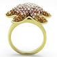 TK1034 - IP Gold(Ion Plating) Stainless Steel Ring with Top Grade Crystal  in Multi Color-2