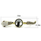 TK1036 - IP Gold(Ion Plating) Stainless Steel Ring with Synthetic Glass Bead in Black Diamond-1