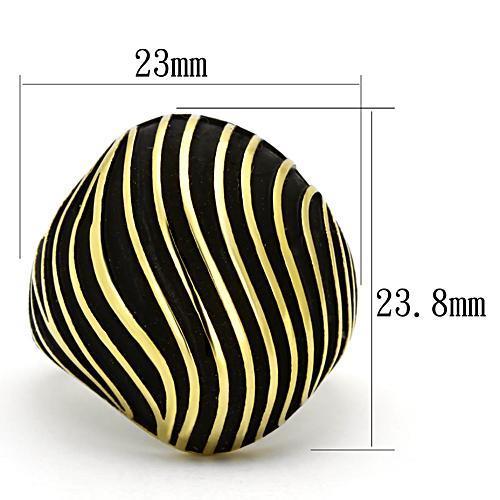 TK1037 - IP Gold(Ion Plating) Stainless Steel Ring with No Stone-1