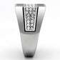 TK1048 - High polished (no plating) Stainless Steel Ring with Top Grade Crystal  in Clear-3