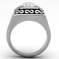 TK1050 - High polished (no plating) Stainless Steel Ring with AAA Grade CZ  in Clear-2