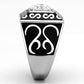 TK1050 - High polished (no plating) Stainless Steel Ring with AAA Grade CZ  in Clear-3