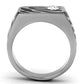TK1054 - High polished (no plating) Stainless Steel Ring with Top Grade Crystal  in Clear-2