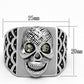 TK1056 - High polished (no plating) Stainless Steel Ring with Top Grade Crystal  in Black Diamond-1