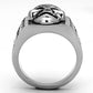 TK1056 - High polished (no plating) Stainless Steel Ring with Top Grade Crystal  in Black Diamond-2