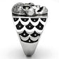 TK1056 - High polished (no plating) Stainless Steel Ring with Top Grade Crystal  in Black Diamond-3