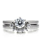 TK105 - High polished (no plating) Stainless Steel Ring with AAA Grade CZ  in Clear-2