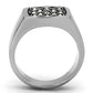 TK1060 - High polished (no plating) Stainless Steel Ring with Top Grade Crystal  in Clear-2