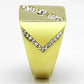 TK1066 - IP Gold(Ion Plating) Stainless Steel Ring with Top Grade Crystal  in Clear-3