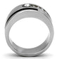TK1067 - High polished (no plating) Stainless Steel Ring with Top Grade Crystal  in Clear-2