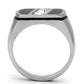 TK1068 - High polished (no plating) Stainless Steel Ring with Top Grade Crystal  in Clear-2