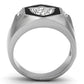 TK1069 - High polished (no plating) Stainless Steel Ring with Top Grade Crystal  in Clear-2