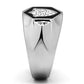 TK1069 - High polished (no plating) Stainless Steel Ring with Top Grade Crystal  in Clear-3