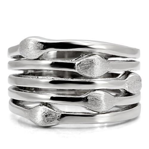 TK106 - High polished (no plating) Stainless Steel Ring with No Stone-2